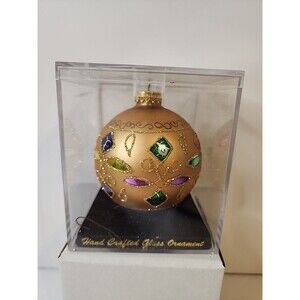 UNIQUE TREASURES COLLECTION LIMITED SERIES HAND CRAFTED ROUND GLASS ORNAMENT